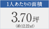 1人あたりの面積3.38坪